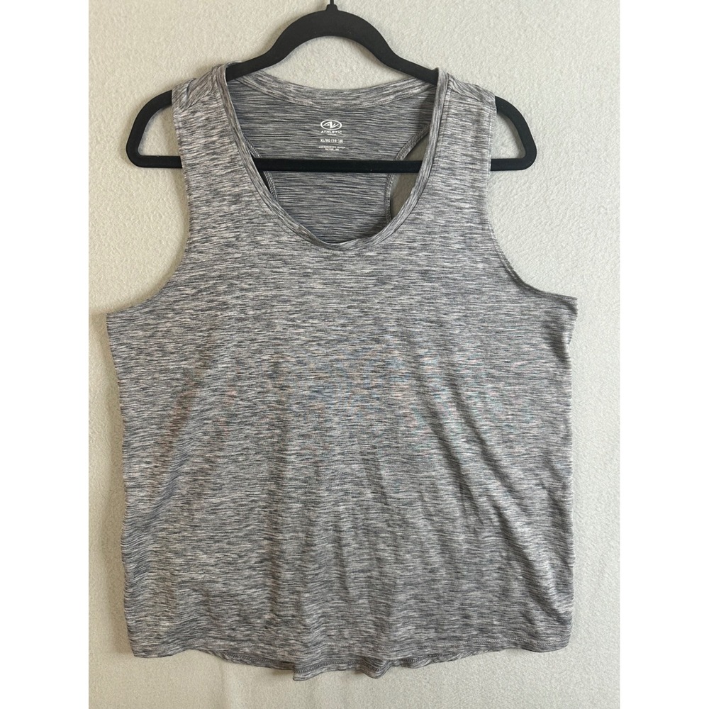 Athletic Works Womens Gray Racerback Tank Top XL 16 18 Workout Activewear